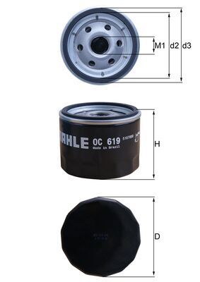 Масляный фильтр MAHLE OC619