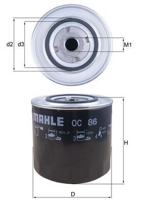 Масляный фильтр MAHLE OC86
