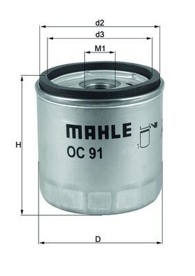 Масляный фильтр MAHLE OC91