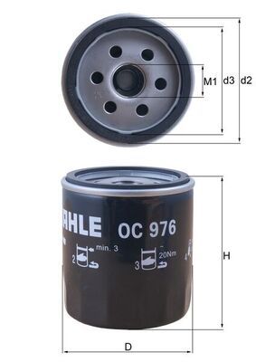 Масляный фильтр MAHLE OC976