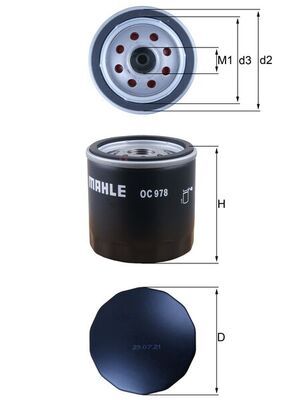 Масляный фильтр MAHLE OC978