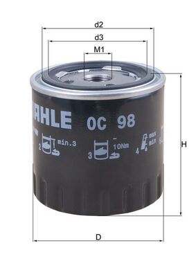 Масляный фильтр MAHLE OC98