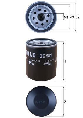 Масляный фильтр MAHLE OC981