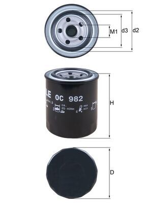 Масляный фильтр MAHLE OC982