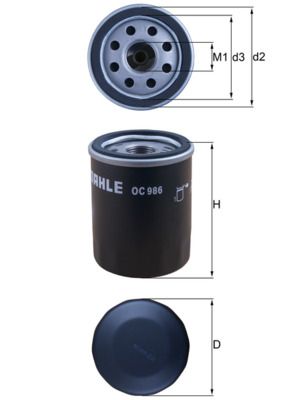 Масляный фильтр MAHLE OC986