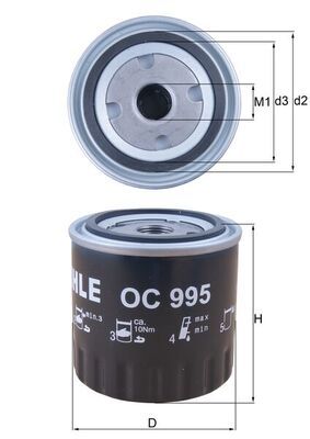 Масляный фильтр MAHLE OC995