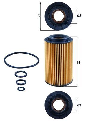 Масляный фильтр MAHLE OX1537D