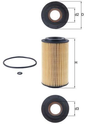 Масляный фильтр MAHLE OX153D1