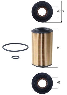 Масляный фильтр MAHLE OX153D4