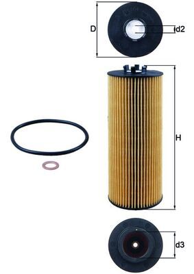Масляный фильтр MAHLE OX164D