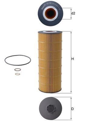 Масляный фильтр MAHLE OX168D