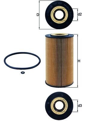 Масляный фильтр MAHLE OX169D