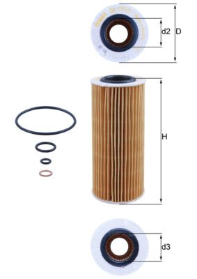 Масляный фильтр MAHLE OX1773D