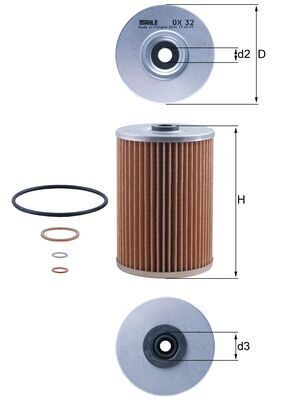 Масляный фильтр MAHLE OX32D