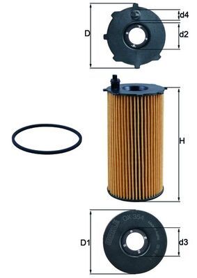 Масляный фильтр MAHLE OX354D