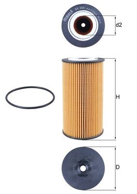 Масляный фильтр MAHLE OX358D