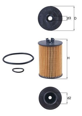 Масляный фильтр MAHLE OX382D