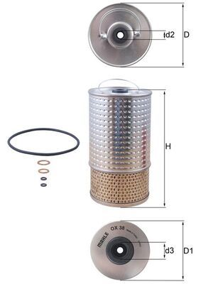 Масляный фильтр MAHLE OX38D