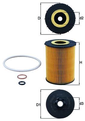 Масляный фильтр MAHLE OX636D