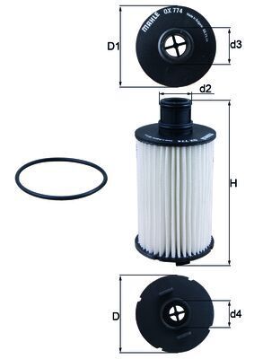 Масляный фильтр MAHLE OX774D