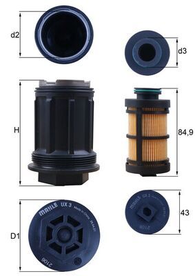 Карбамидный фильтр MAHLE UX3KIT