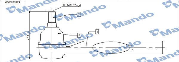 Наконечник поперечной рулевой тяги MANDO DSA020529