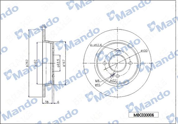 Тормозной диск MANDO MBC030006