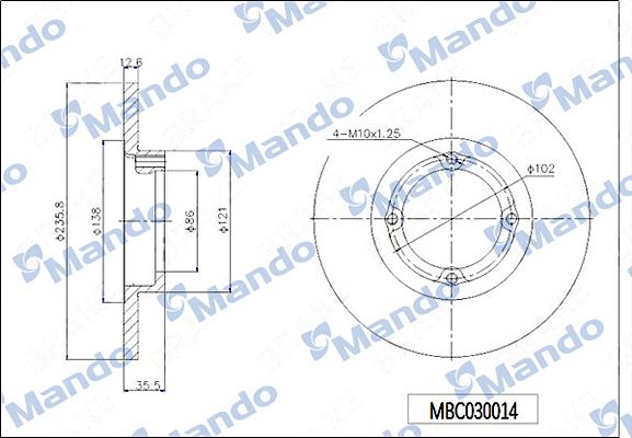 Тормозной диск MANDO MBC030014