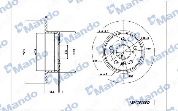 Тормозной диск MANDO MBC030032