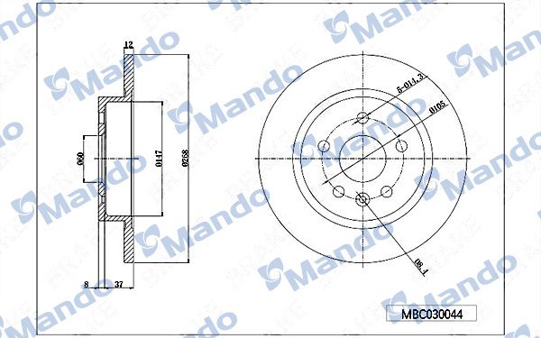 Тормозной диск MANDO MBC030044