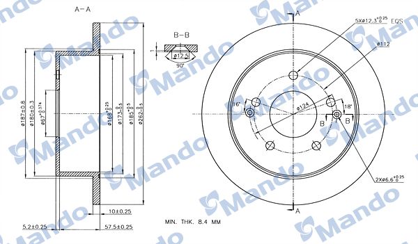 Тормозной диск MANDO MBC030072