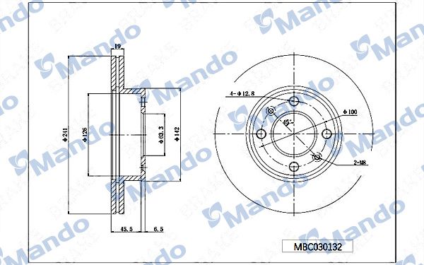 Тормозной диск MANDO MBC030132