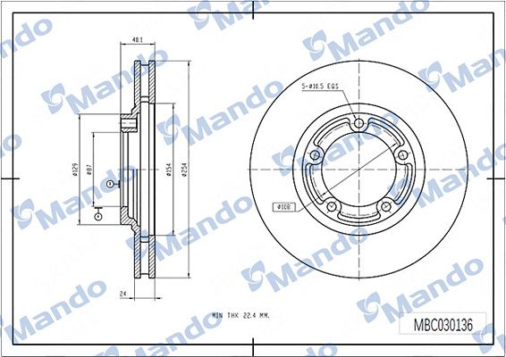 Тормозной диск MANDO MBC030136