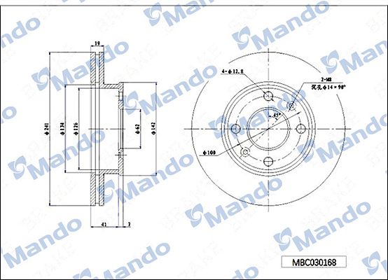 Тормозной диск MANDO MBC030168
