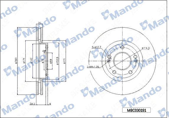 Тормозной диск MANDO MBC030191