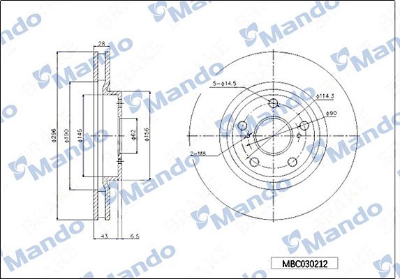 Тормозной диск MANDO MBC030212
