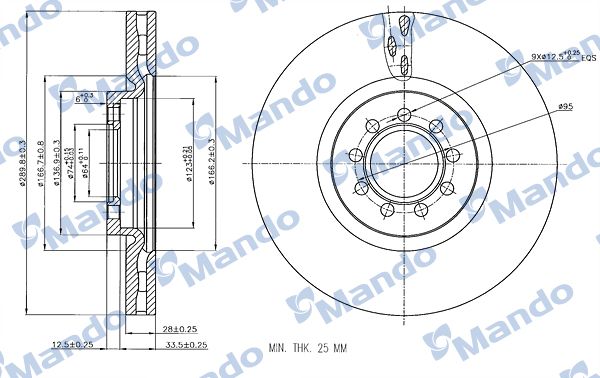 Тормозной диск MANDO MBC035389