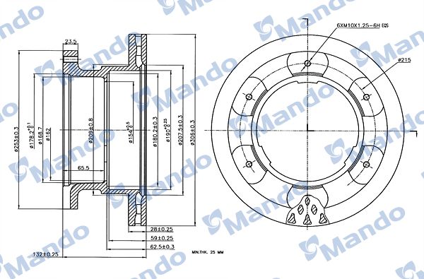 Тормозной диск MANDO MBC035394