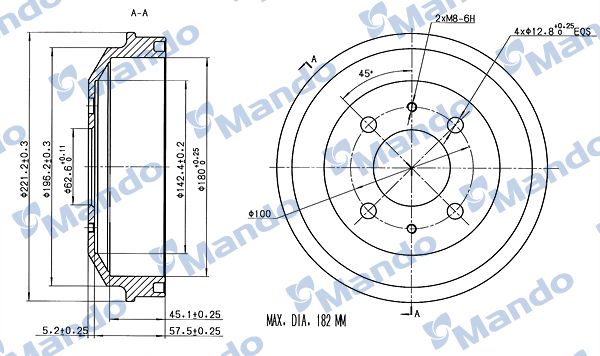 Тормозной барабан MANDO MBD050004