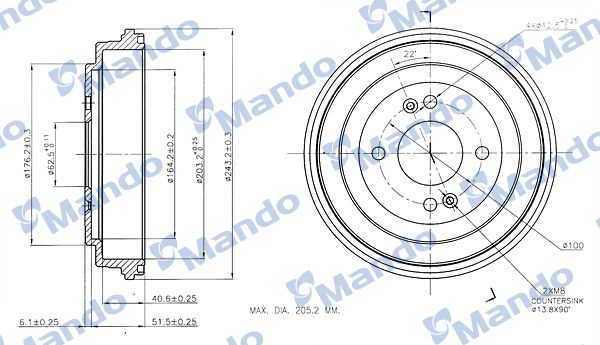 Тормозной барабан MANDO MBD050026