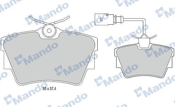 Комплект тормозных колодок, дисковый тормоз MANDO MBF015023
