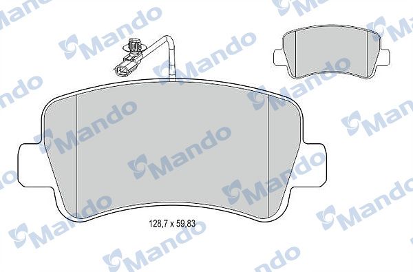 Комплект тормозных колодок, дисковый тормоз MANDO MBF015044