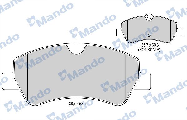 Комплект тормозных колодок, дисковый тормоз MANDO MBF015045