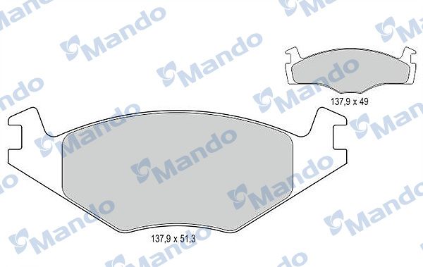 Комплект тормозных колодок, дисковый тормоз MANDO MBF015069
