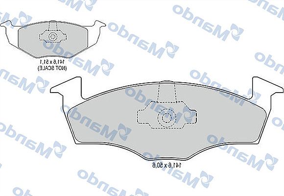 Комплект тормозных колодок, дисковый тормоз MANDO MBF015116