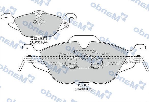 Комплект тормозных колодок, дисковый тормоз MANDO MBF015134