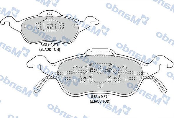 Комплект тормозных колодок, дисковый тормоз MANDO MBF015136