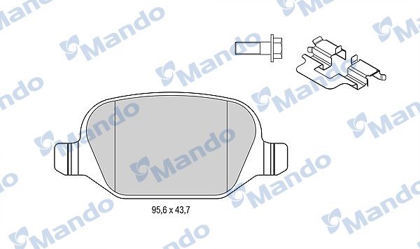 Комплект тормозных колодок, дисковый тормоз MANDO MBF015171
