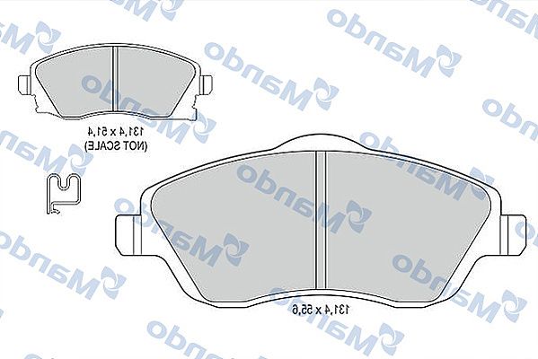 Комплект тормозных колодок, дисковый тормоз MANDO MBF015178