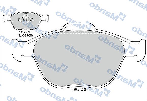 Комплект тормозных колодок, дисковый тормоз MANDO MBF015182